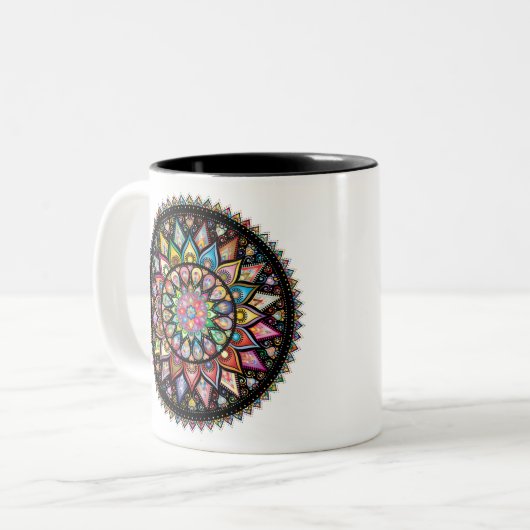 Mandala Tweekleurige Koffiemok (Voorkant links)