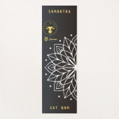 Mandala Typografie Eenvoudig (zwart-wit) Stier Yogamat (Voorkant)