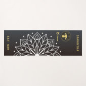 Mandala Typografie Eenvoudig (zwart-wit) Stier Yogamat (Voorkant (horizontaal))