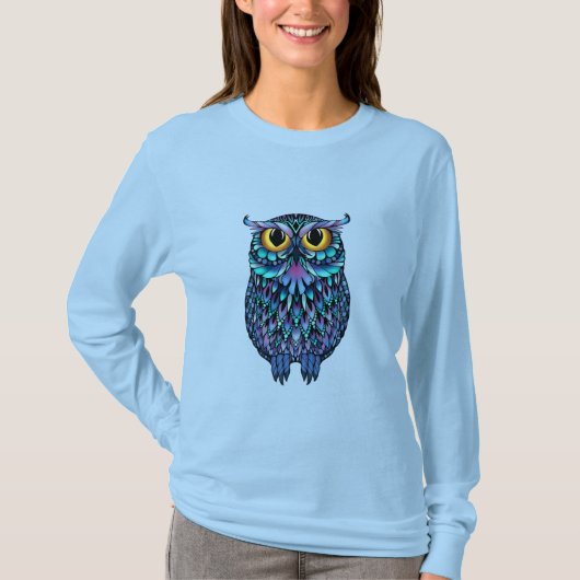 Mandala Uil Muur Kunst Poster T-shirt (Voorkant)