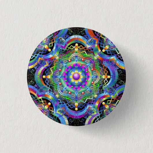 Mandala Universe Colors Ronde Button 3,2 Cm (Voorkant)