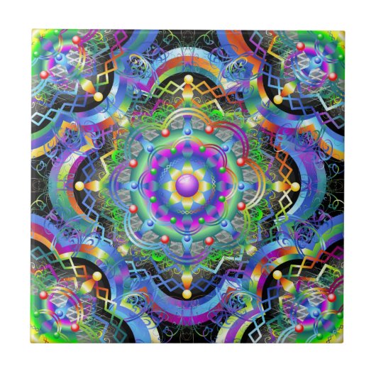 Mandala Universe Colors Tegeltje (Voorkant)