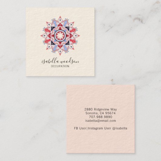 Mandala Universe Symbol Visitekaartje (Voorkant / Achterkant)