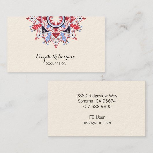 Mandala Universe Symbool Visitekaartje (Voorkant / Achterkant)