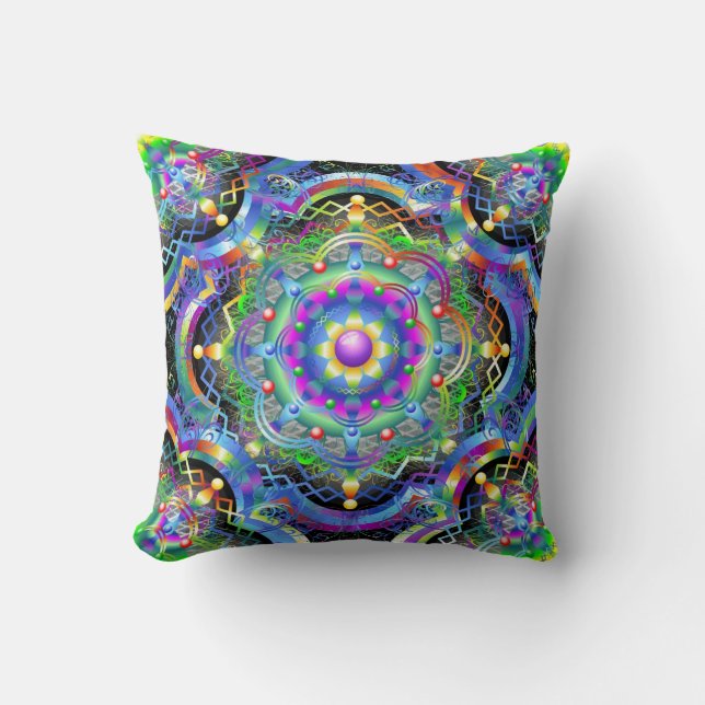 Mandala Universum Kleuren Kussen (Voorkant)