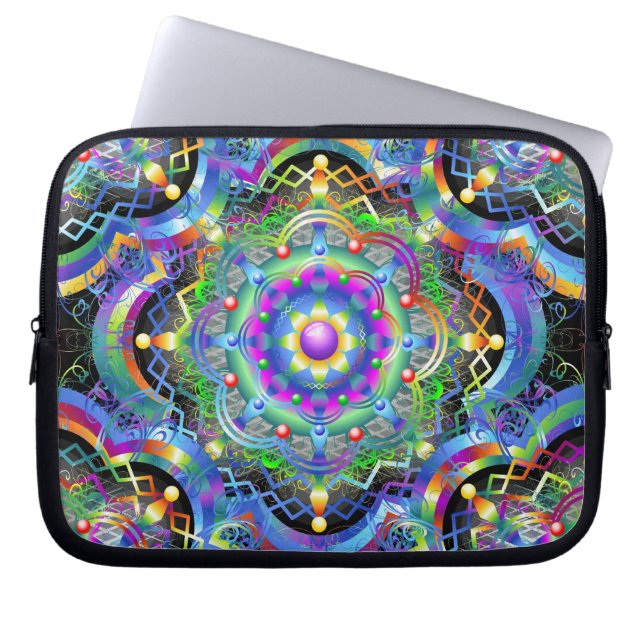 Mandala Universum Kleuren Laptop Sleeve (Voorkant)
