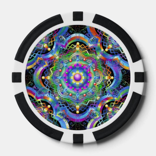 Mandala Universum Kleuren pokerchips (Voorkant)
