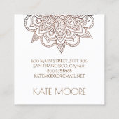 Mandala universum met gouden metalen rand vierkante visitekaartje (Achterkant)