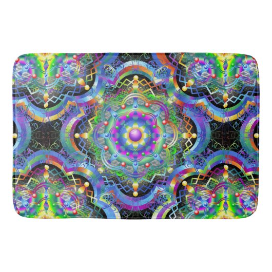 Mandala Universum Psychedelische Kleuren Badmat (Voorkant)
