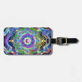 Mandala Universum Psychedelische Kleuren Bagagelabel (Voorkant horizontaal)