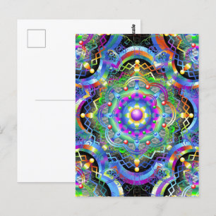 Mandala Universum Psychedelische Kleuren Briefkaart