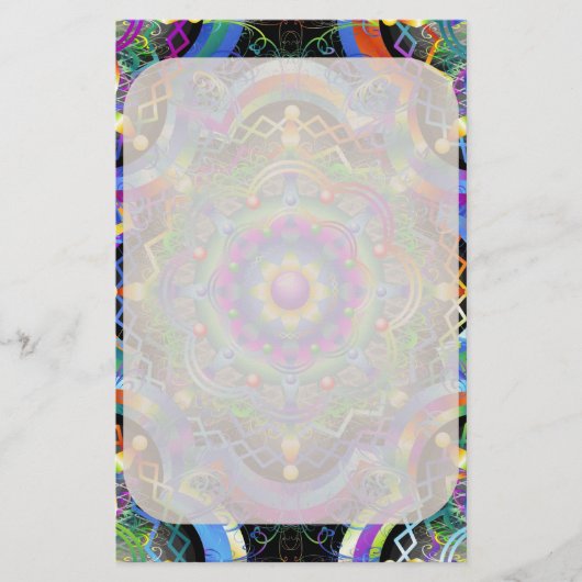Mandala Universum Psychedelische Kleuren Briefpapier (Voorkant)