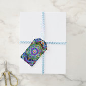 Mandala Universum Psychedelische Kleuren Cadeaulabel (Met Touw)