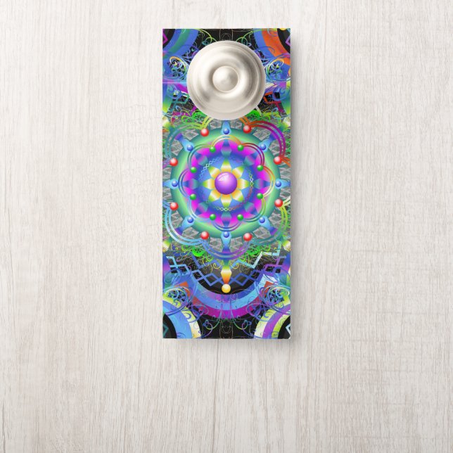Mandala Universum Psychedelische Kleuren Deurhanger (Op knop)