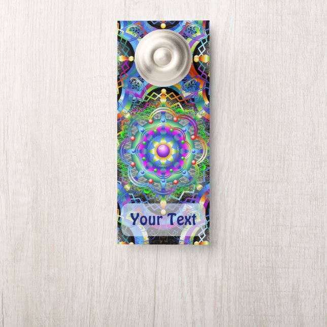 Mandala Universum Psychedelische Kleuren Deurhanger (Op knop)
