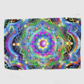 Mandala Universum Psychedelische Kleuren Golfhanddoek (Horizontaal)