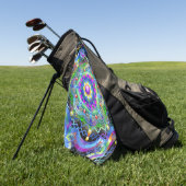 Mandala Universum Psychedelische Kleuren Golfhanddoek (Groen)