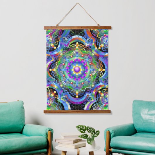 Mandala Universum Psychedelische Kleuren Hangend Wandkleed (Woonkamer)