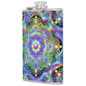 Mandala Universum Psychedelische Kleuren Heupfles (Links)