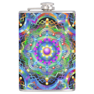 Mandala Universum Psychedelische Kleuren Heupfles