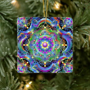 Mandala Universum Psychedelische Kleuren Keramisch Ornament
