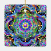 Mandala Universum Psychedelische Kleuren Keramisch Ornament (Achterkant)