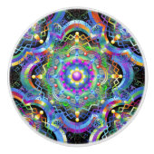 Mandala Universum Psychedelische Kleuren Keramische Knop (Voorkant)