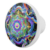 Mandala Universum Psychedelische Kleuren Keramische Knop (Rechts)