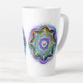 Mandala Universum Psychedelische Kleuren Latte Mok (Rechterhoek)