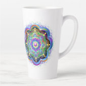 Mandala Universum Psychedelische Kleuren Latte Mok (Rechts)
