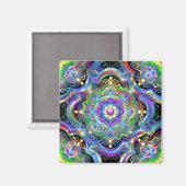 Mandala Universum Psychedelische Kleuren Magneet (Voorkant / Achterkant)