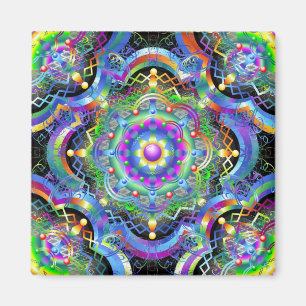 Mandala Universum Psychedelische Kleuren Magneet