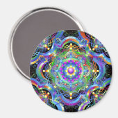Mandala Universum Psychedelische Kleuren Magneet (Voorkant / Achterkant)