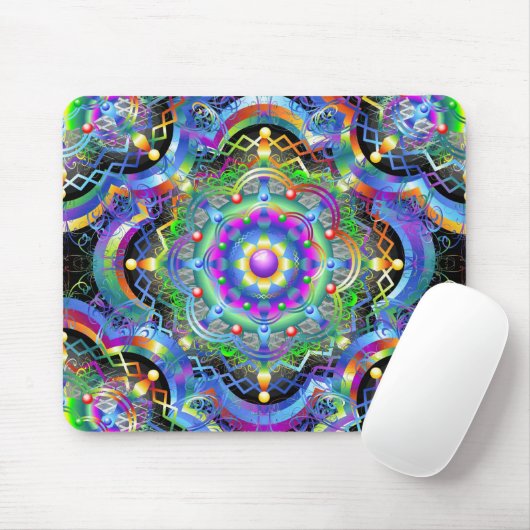 Mandala Universum Psychedelische Kleuren Muismat (Met muis)