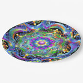 Mandala Universum Psychedelische Kleuren Papieren Bordje (Gekanteld)