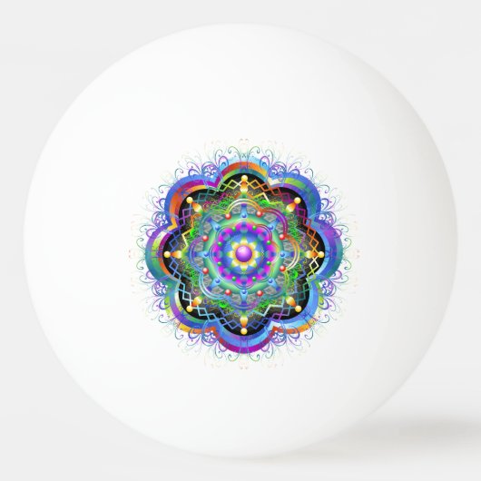 Mandala Universum Psychedelische Kleuren Pingpongbal (Voorkant)