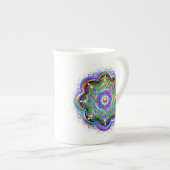 Mandala Universum Psychedelische Kleuren Porselein Kop (Voorkant rechts)