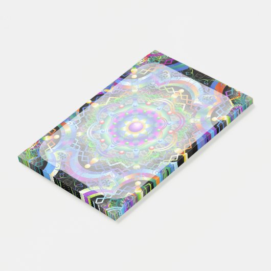 Mandala Universum Psychedelische Kleuren Post-it® Notes (Schuin)