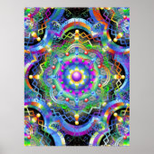 Mandala Universum Psychedelische Kleuren Poster (Voorkant)