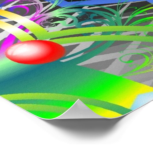 Mandala Universum Psychedelische Kleuren Poster (Hoek)