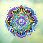 Mandala Universum Psychedelische Kleuren Raamsticker (Vel 3)