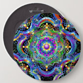 Mandala Universum Psychedelische Kleuren Ronde Button 6,0 Cm (Voorkant /achterkant)