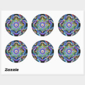 Mandala Universum Psychedelische Kleuren Ronde Sticker (Vel)
