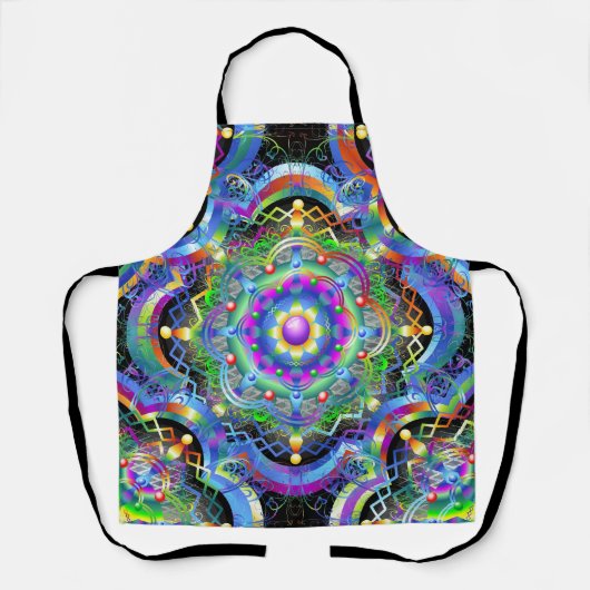 Mandala Universum Psychedelische Kleuren Schort (Voorkant)