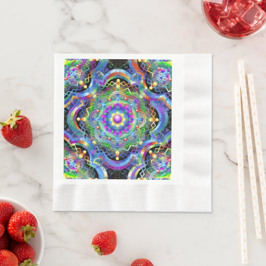Mandala Universum Psychedelische Kleuren Servet (Insitu)