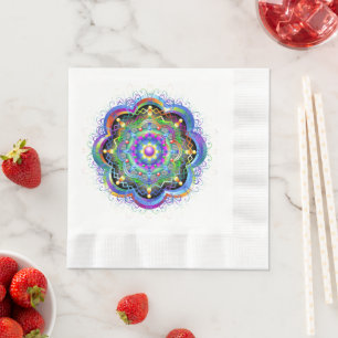 Mandala Universum Psychedelische Kleuren Servet