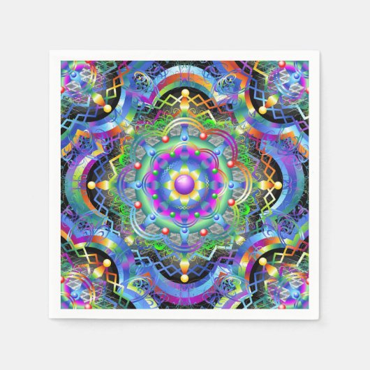Mandala Universum Psychedelische Kleuren Servet (Voorkant)