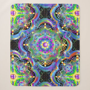 Mandala Universum Psychedelische Kleuren Sherpa Deken