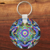 Mandala Universum Psychedelische Kleuren Sleutelhanger (Voorkant)
