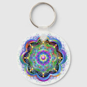 Mandala Universum Psychedelische Kleuren Sleutelhanger (Achterkant)